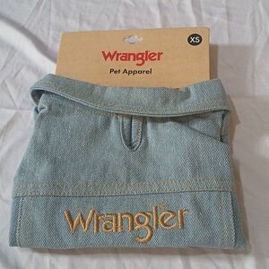 Wrangler Dog Jacket, Denim Dog Vest with Leash Hole  Sz XS  NWT